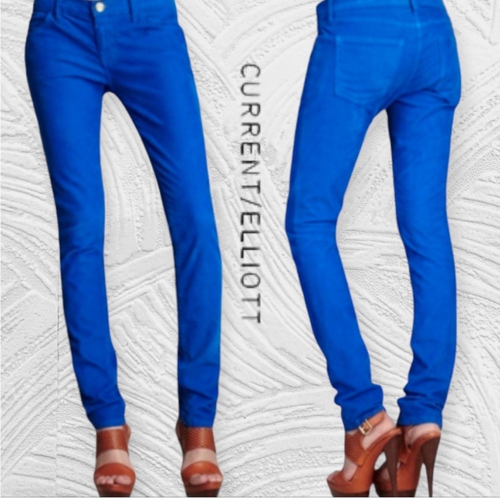 NWT Current/Elliott The Skinny Electric Blue Corduroy Jeans